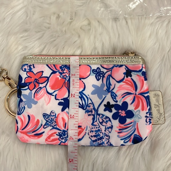 LILLY PULITZER Wallet Resort White Party Like A Lobstar Printed Zip Top Key Ring - Picture 5 of 5